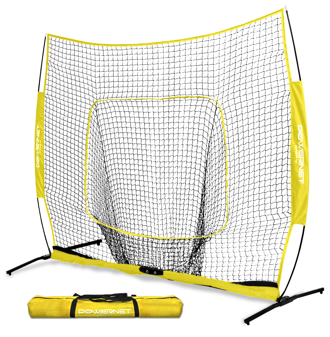 PowerNet 7x7 PRO Portable Pitching Batting Net with One Piece Frame and Carry Bag