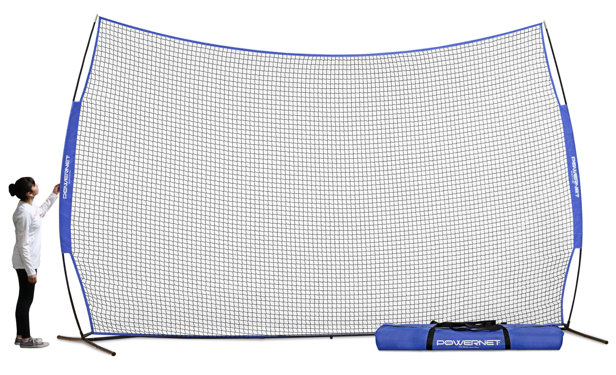 PowerNet 16x10 Ft Sports Barrier Net with Large Protection Safety Backstop (1153)