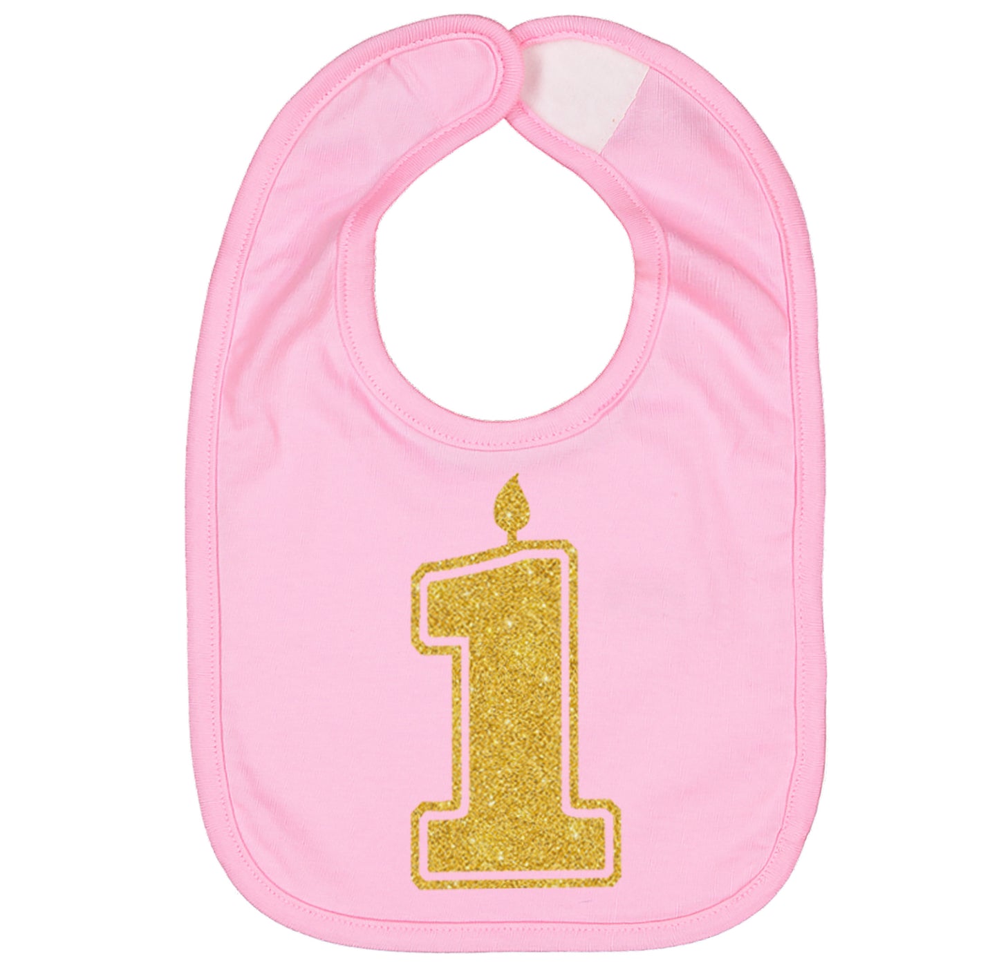 Gold 1 First Birthday Smash Cake Bibs