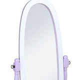 Purple Oval Cheval Standing Solid Wood Mirror