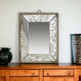 12" Silver Metal Framed Accent Mirror