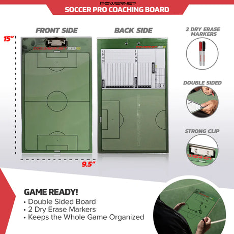 PowerNet Soccer Pro LineUp Double-Sided Coaching & Score Board (1207)