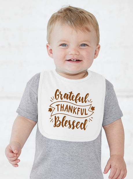 Baby Infant Grateful Thankful Blessed Thanksgiving Bib