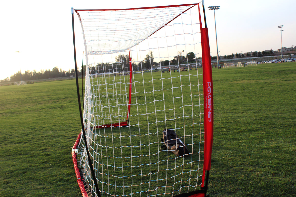 PowerNet Soccer Goal 18.5ft x 6.5ft Portable Bow Style Net + 1 Wheeled Carry Bag