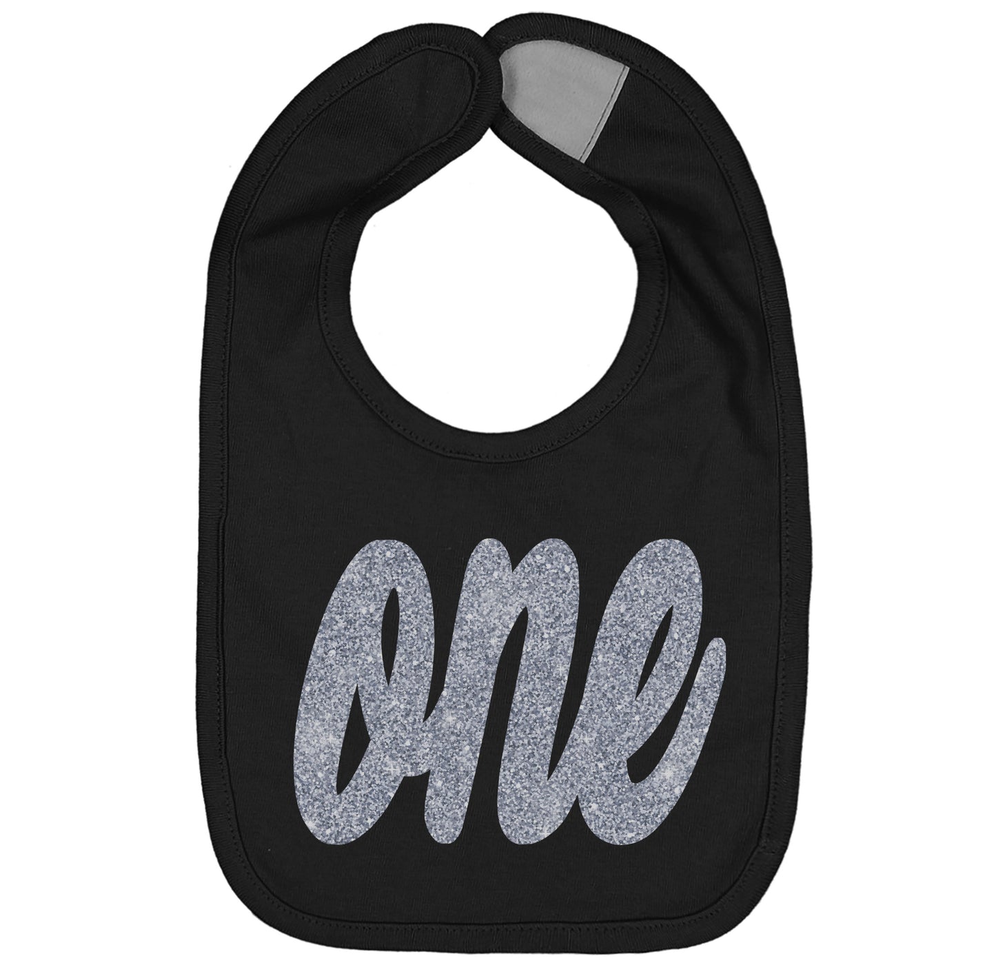 Silver One First Birthday Smash Cake Bibs