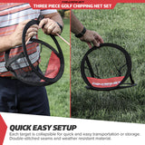 PowerNet 3-Piece Golf Chipping Net Set to Increase Skill for All Levels (1158)