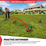 PowerNet 3-Piece Golf Chipping Net Set to Increase Skill for All Levels (1158)