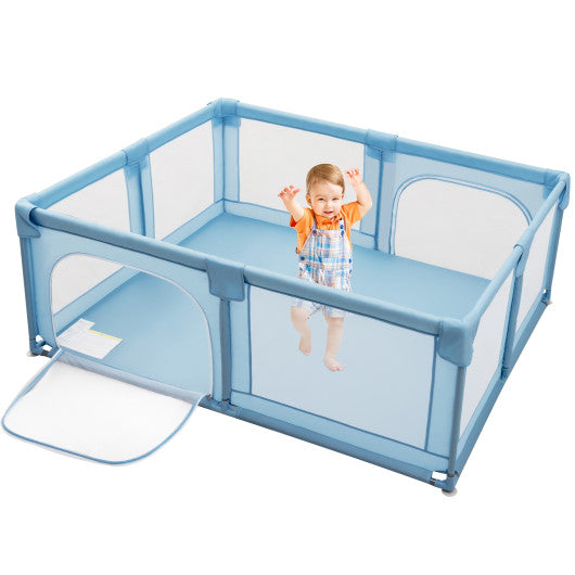Baby Playpen Extra Large Kids Activity Center Safety Play-Blue