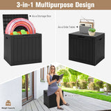 30 Gallon Deck Box Storage Container Seating Tools-Black