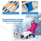 Folding Snowsled Portable Steering Slider with Pulling Ropes and Metal Rails