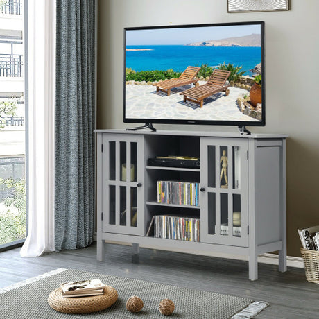 Wooden TV Stand Console Cabinet for 50 Inch TV-Gray
