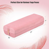 Yoga Bolster Pillow with Washable Cover and Carry Handle-Pink