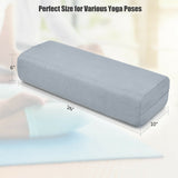 Yoga Bolster Pillow with Washable Cover and Carry Handle-Gray