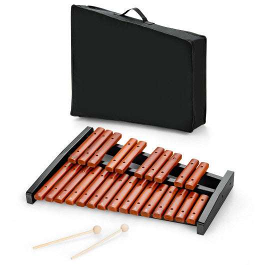 25 Notes Xylophone Wooden Percussion Educational Instrument with 2 Mallets