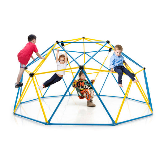 10 Feet Dome Climber with Swing and 800 Lbs Load Capacity-Multicolor