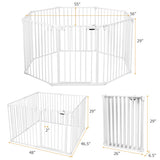 Adjustable  Panel Baby Safe Metal Gate Play Yard-White