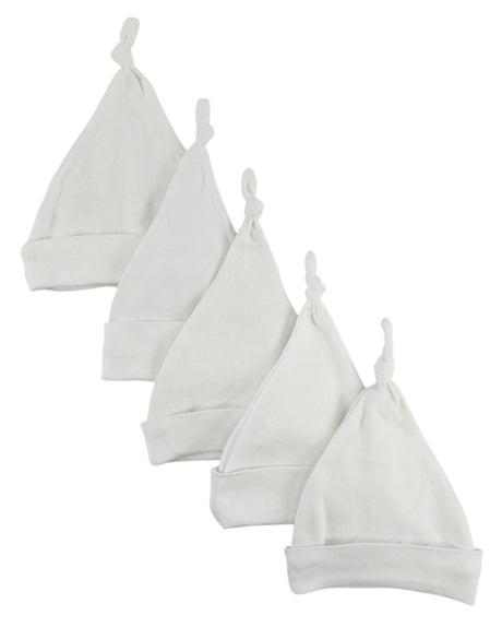 White Knotted Baby Cap (Pack of 5)