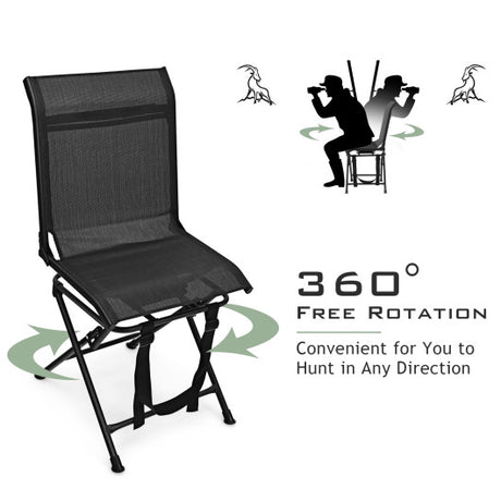 Foldable 360-Degree Swivel Chair with Iron Frame for All-weather Outdoor