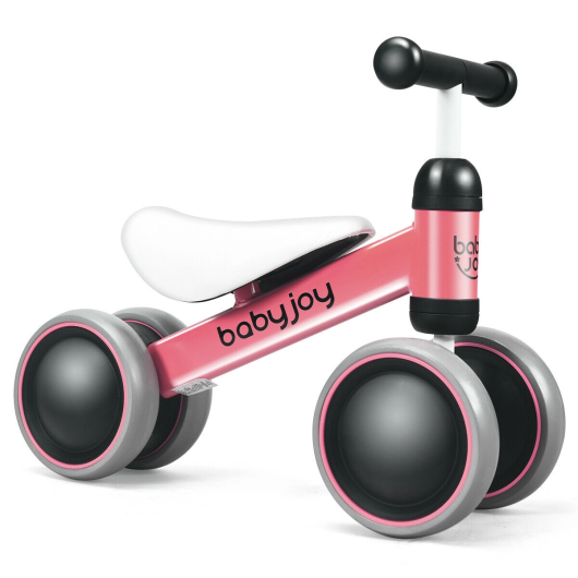 4 Wheels No-Pedal Baby Balance Bike-Pink