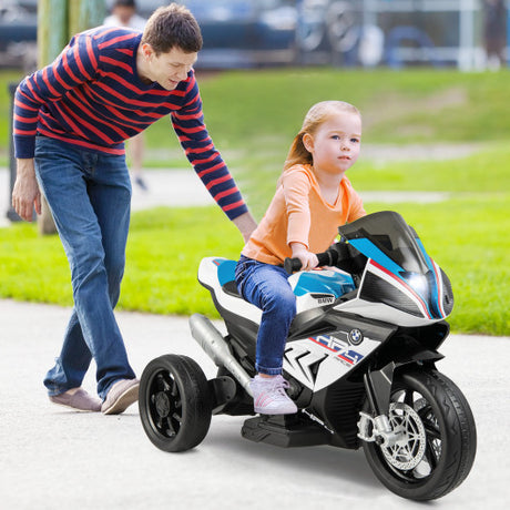 12V Licensed BMW Kids Motorcycle Ride-On Toy for 37-96 Months Old Kids-White