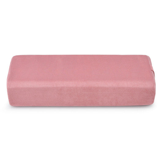 Yoga Bolster Pillow with Washable Cover and Carry Handle-Pink