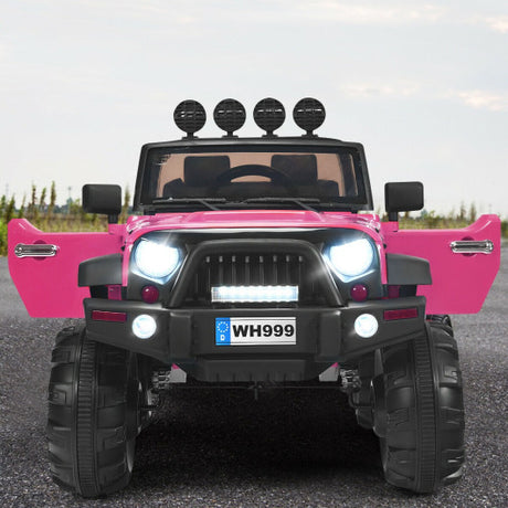 12 V Kids Ride On Truck with Remote Control and Double Magnetic Door-Pink