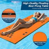 5.5 Feet x 35.5 inch 3-Layer Multi-Purpose Floating Beer Pong Table-Orange
