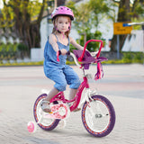 Kids Bike with Doll Seat and Removable Training Wheels-M