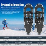 21/25/30 Inch 4-in-1 Lightweight Terrain Snowshoes with Flexible Pivot System-21 inches