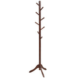 Adjustable Wooden Tree Coat Rack with 8 Hooks-Brown