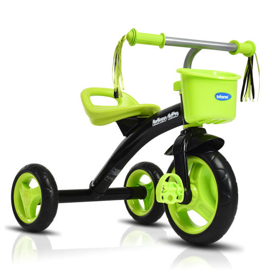 Kids Tricycle Rider with Adjustable Seat-Green