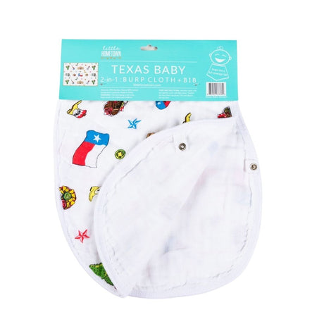 Baby Burp Cloth & Bib Combo: Texas Baby by Little Hometown