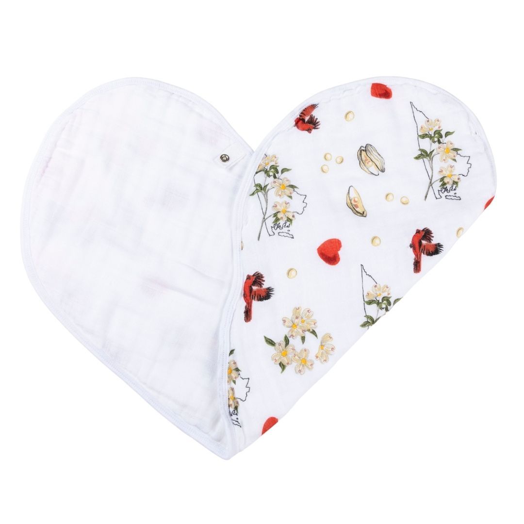 Baby Burp Cloth and Wraparound Bib (Virginia Floral) by Little Hometown
