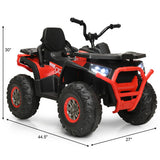 12 V Kids Electric 4-Wheeler ATV Quad with MP3 and LED Lights-Red