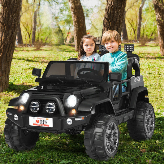 12V 2-Seater Ride on Car Truck with Remote Control and Storage Room-Black