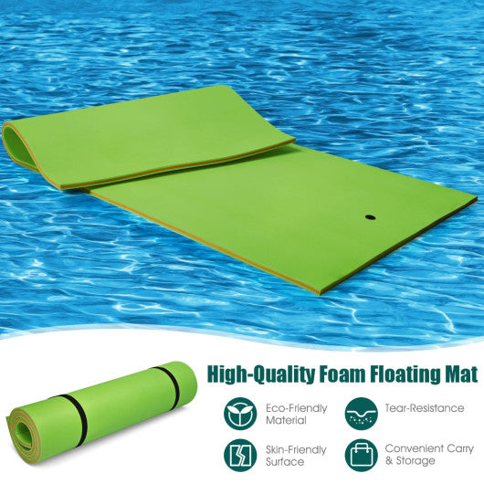 12’ x 6’ 3 Layer Floating Water Pad-Green