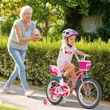 Kids Bicycle with Training Wheels and Basket for Boys and Girls Age 3-9 Years-18"