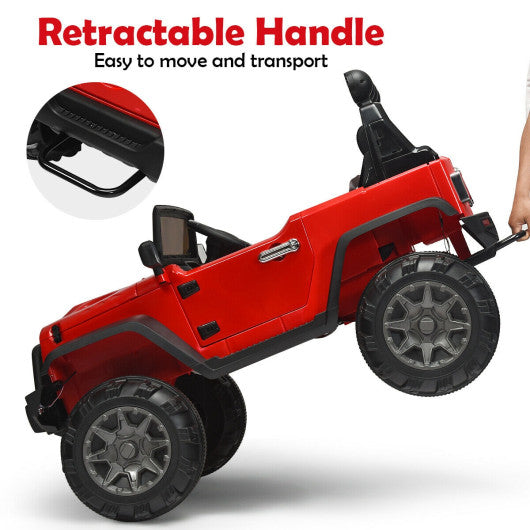 12 V Kids Ride On Truck with Remote Control and Double Magnetic Door-Red