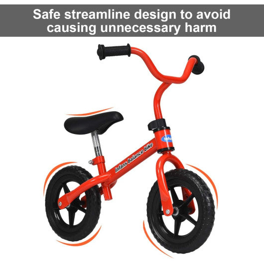 Adjustable Toddler Running Balance Bike with Non-slip Handle-Red