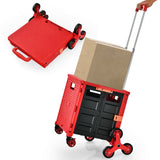 Costway Foldable Utility Cart for Travel and Shopping-Red