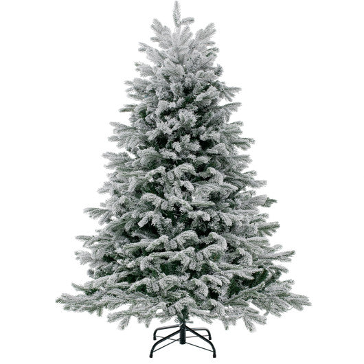 4.5/6/7 FT Artificial Pre-Lit Christmas Tree Hinged Xmas Tree with Warm White LED lights-4.5 ft