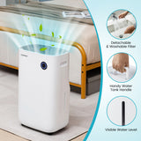 4500 Sq. Ft Dehumidifier with 5 Modes and 3-Color Indicator Light-White
