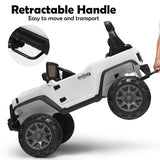 12 V Kids Ride On Truck with Remote Control and Double Magnetic Door-White
