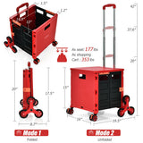 Costway Foldable Utility Cart for Travel and Shopping-Red