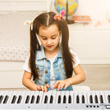88-Key Folding Electric Lighted Piano Full-Size Portable Keyboard MIDI-White