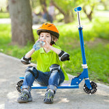 Folding Kick Scooter with 3 Adjustable Heights for Kids-Blue