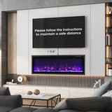 50 Inches Electric Fireplace in-Wall Recessed with Remote Control and Adjustable Color and Brightness-50 inches