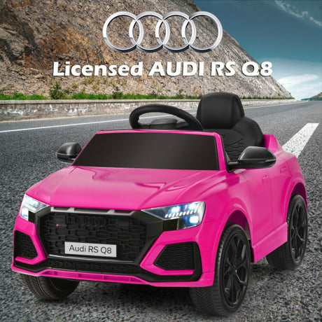 12 V Licensed Audi Q8 Kids Cars to Drive with Remote Control-Pink