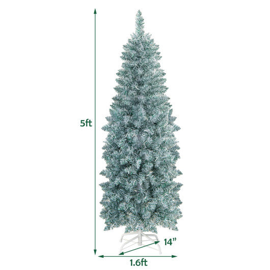 5 FT Pre-lit Artificial Christmas Tree with 343 Branch Tips and Multi-color LED Lights-5 ft
