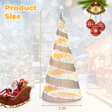 5 Feet Pre-lit Christmas Cone Tree with 300 Warm White and 250 Cold White LED Lights